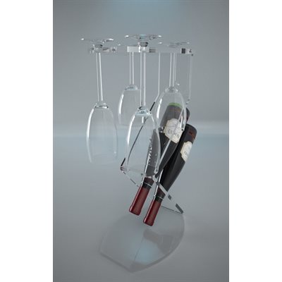 Wine bottle and glasses holder