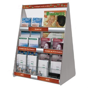 Pyramidal Brochures Display 24 sections 18 x 16 x 24.5" H