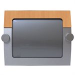 Porte-nom mural PN1 stratifiés aluminium et cerisier 6 x 5"